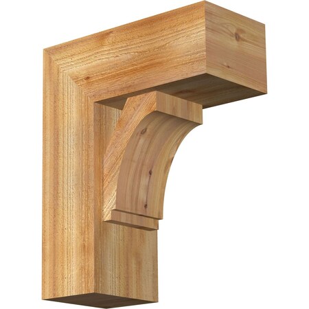 Ekena Millwork Imperial Block Rough Sawn Bracket w/ Offset Brace, Western Red Cedar, 8"W x 18"D x 22"H BKT0806X18X22IMP05RWR